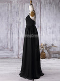 Black Bridesmaid Dresses,Strappy Bridesmaid Dress,BD00360