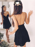 Black Cocktail Dresses,Lace Cocktail Dress,Cocktail Dress with Strap,Mini Cocktail Dress,CD00010