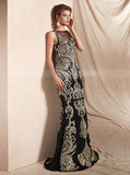 Black Evening Dresses,Formal Lace Prom Dress,PD00413