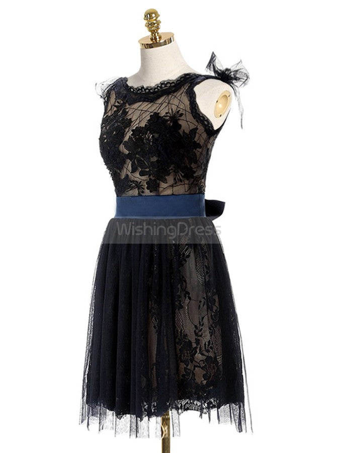 Black Homecoming Dresses,Lace Homecoming Dress,Backless Homecoming Dre