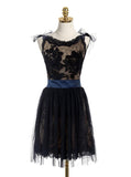 Black Homecoming Dresses,Lace Homecoming Dress,Backless Homecoming Dress,HC00022