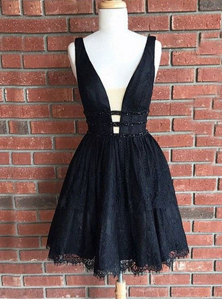 Black Homecoming Dresses,Lace Homecoming Dress,Sexy Homecoming Dress,HC00035