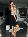 Black Homecoming Dresses,Little Black Dress,Homecoming Dress with Straps,Short Party Dress,HC00003