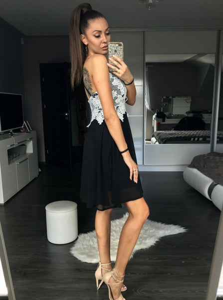 Black Homecoming Dresses,Little Black Dress,Homecoming Dress with Straps,Short Party Dress,HC00003