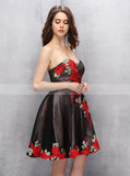 Black Homecoming Dresses,Strapless Homecoming Dress,Elegant Homecoming Dress,HC00110