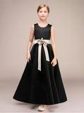 Black Junior Bridesmaid Dresses,Long Junior Bridesmaid Dress,JB00002