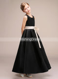 Black Junior Bridesmaid Dresses,Long Junior Bridesmaid Dress,JB00002