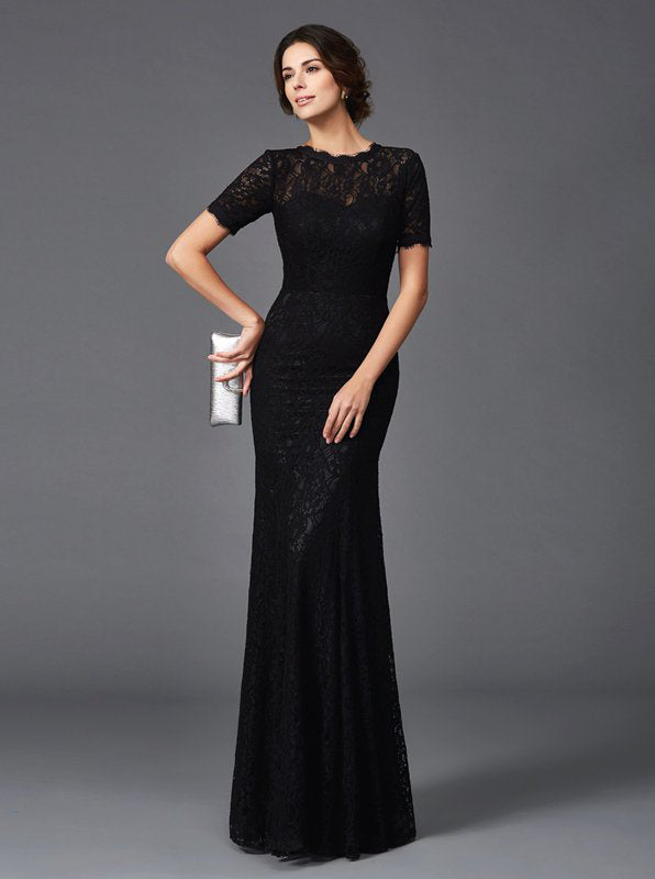 mother of the bride dresses black Zapaka Women Dress with Long Sleeves Satin Lace V Neck Sheath Wedding Guest Dress, Black / US16 1x Women Dress Chiffon Black Mother Of the