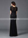 Black Mother of the Bride Dresses,Lace Mother Dress,Mermaid Mother Dress,MD00044