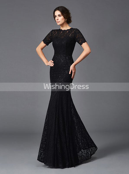 Black Mother of the Bride Dresses,Lace Mother Dress,Mermaid Mother Dress,MD00044