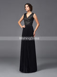 Black Mother of the Bride Dresses,Pleated Mother Dresses,Elegant Mother Dress,MD00060