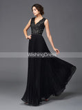 Black Mother of the Bride Dresses,Pleated Mother Dresses,Elegant Mother Dress,MD00060