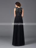 Black Mother of the Bride Dresses,Pleated Mother Dresses,Elegant Mother Dress,MD00060