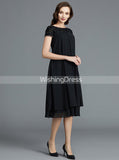 Black Mother of the Bride Dresses,Short Mother Dress with Sleeves,MD00050