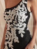 Black One Shoulder Prom Dresses,Mermaid Prom Dress,PD00410