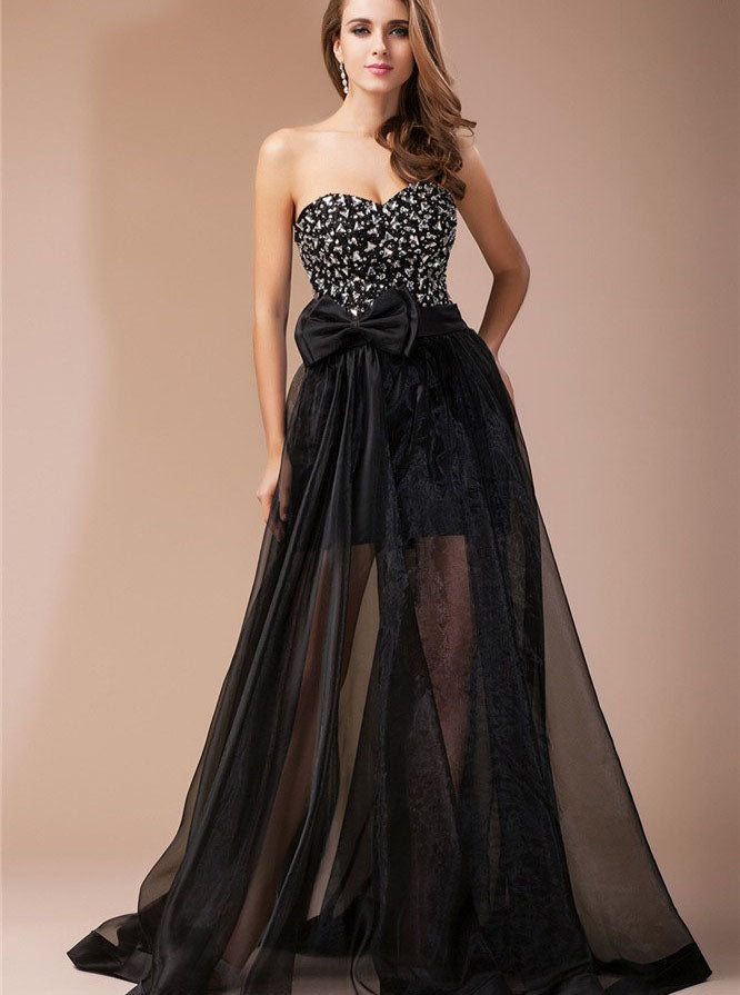 Black Prom Dresses,Sweetheart Prom Dress,Prom Dress for Teens,Long Pro