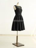 Black Satin Homecoming Dresses,Sweet 16 Dress,Short Prom Dress,HC00174