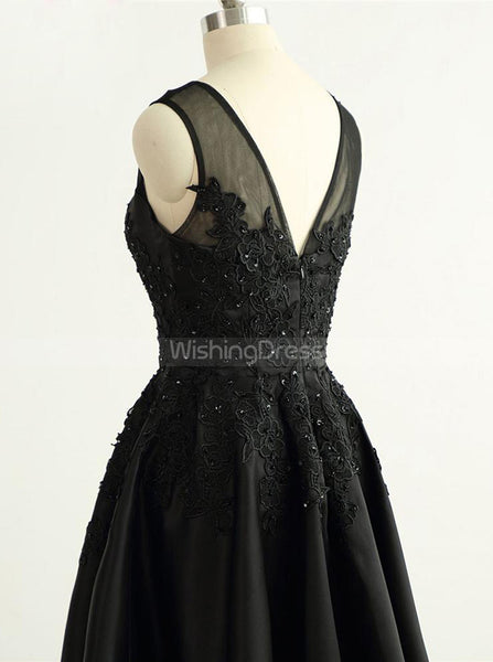 Black Satin Homecoming Dresses,Sweet 16 Dress,Short Prom Dress,HC00174