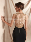 Black Spandex Prom Dresses,Evening Dress with Slit,PD00414
