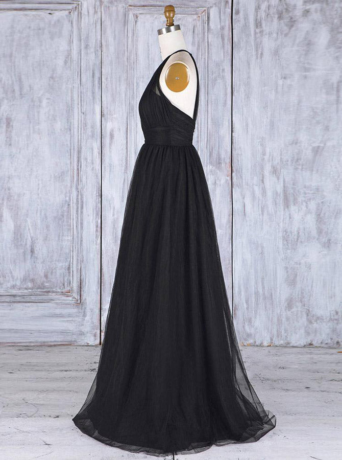 Black Tulle Bridesmaid Dresses,Halter Bridesmaid Dress,BD00345, US12 / Dark Navy Black Tulle Bridesmaid Dresses,Halter Bridesmaid Dress,BD00345, US12 / Dark Navy