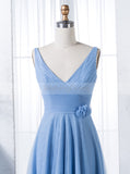 Blue Bridesmaid Dress,Tulle Bridesmaid Dress,Long Bridesmaid Dress,BD00157