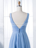 Blue Bridesmaid Dress,Tulle Bridesmaid Dress,Long Bridesmaid Dress,BD00157