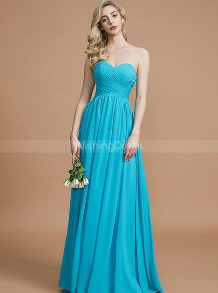 Blue Bridesmaid Dresses,Sweetheart Bridesmaid Dress,Long Bridesmaid Dress,BD00254