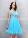 Blue Homecoming Dresses,Knee Length Homecoming Dresses,Freshman Homecoming Dress,HC00068