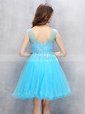 Blue Homecoming Dresses,Knee Length Homecoming Dresses,Freshman Homecoming Dress,HC00068