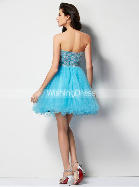 Blue Sweet 16 Dress,Empire Waist Sweet 16 Dresses,Beaded Sweet 16 Dress,SW00032