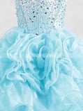 Blue Unique Little Girls Pageant Gowns,Formal Junior Party Gowns,GPD0051