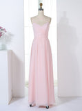 Blush Pink Bridesmaid Dresses,Bridesmaid Dress with Slit,Chiffon Bridesmaid Dress,BD00315