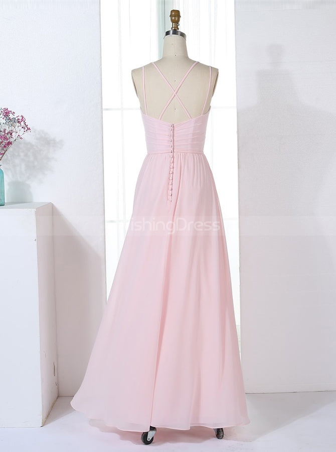 maid of honor dresses blush pink Blush Pink Bridesmaid Dresses,Bridesmaid Dress with Slit,Chiffon Bridesmaid Dress,BD00315, US2 / Royal Blue