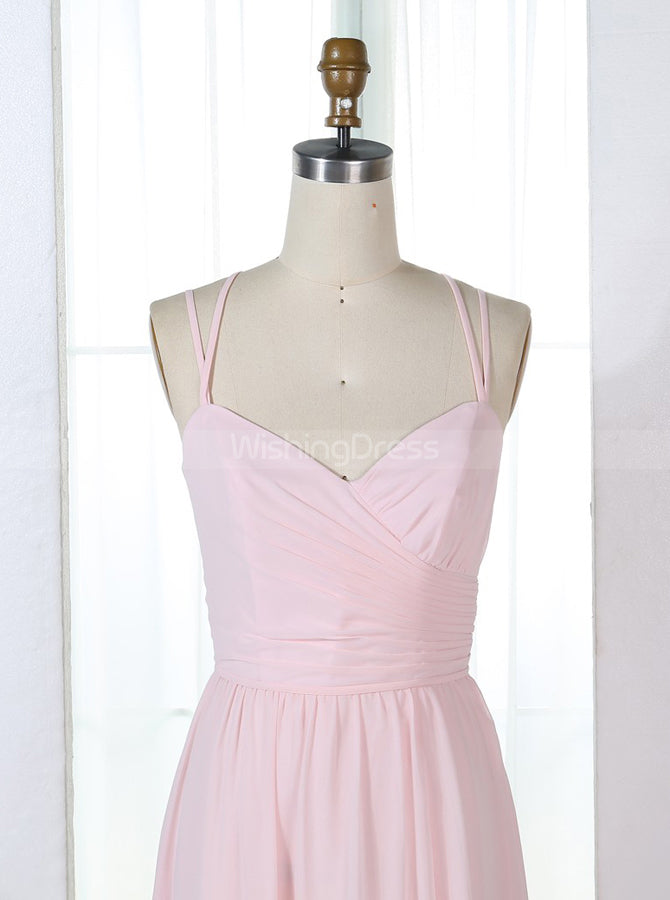 chiffon blush pink bridesmaid dresses Azazie Ashley