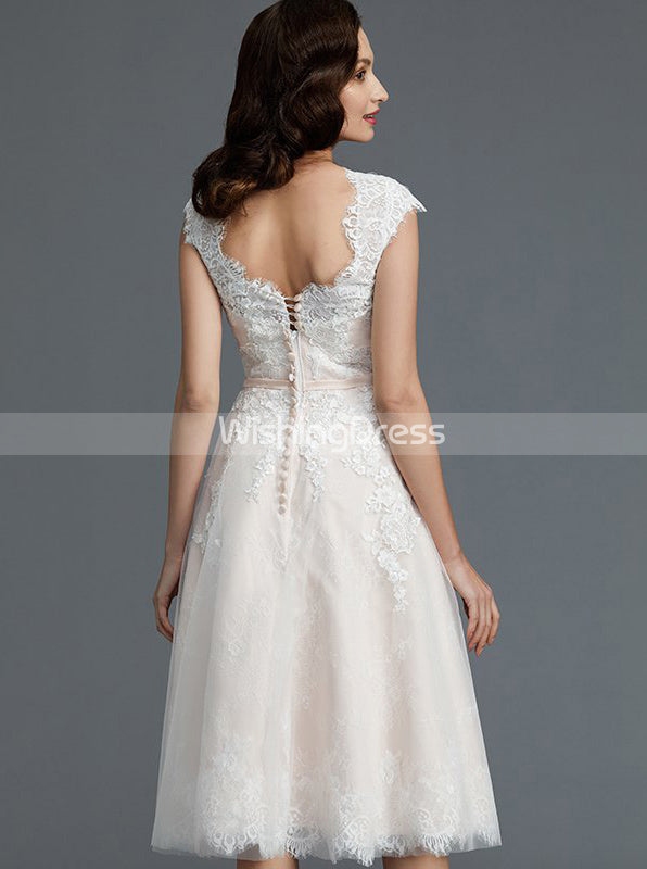 Blush Wedding Dresses,Knee Length Wedding Dress,Vintage Wedding Dress, - Wishingdress Blush Wedding Dresses,Knee Length Wedding Dress,Vintage Wedding Dress, - Wishingdress