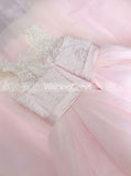 Blush Wedding Dresses,Tulle Bridal Dress,Elegant Wedding Dress,Aline Bridal Gown,WD00068