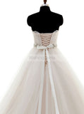 Blush Wedding Gowns,Strapless Wedding Dress,Classic Wedding Dress,Pregnant Wedding Dress,WD00227