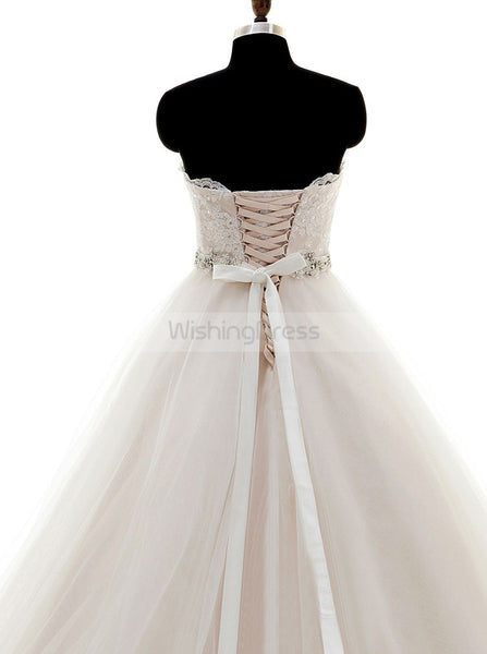 Blush Wedding Gowns,Strapless Wedding Dress,Classic Wedding Dress,Pregnant Wedding Dress,WD00227