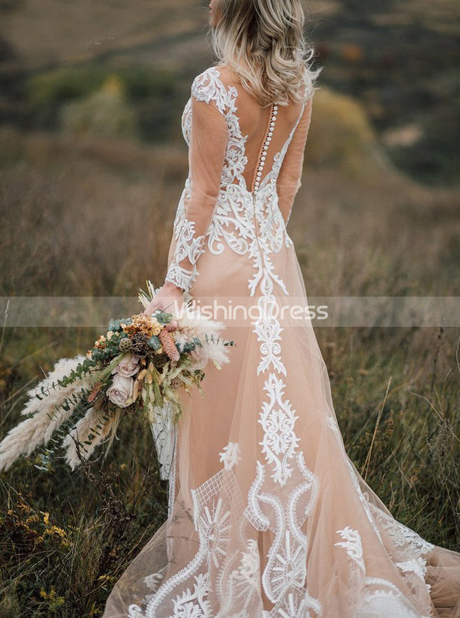 casual wedding dresses long sleeve Boho Wedding Dress,Long Sleeves Wedding Dresses,Outdoor Wedding Dress,Casual Bridal Dress,WD00073, US12 / Black