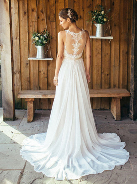 Boho Wedding Dresses Beach Wedding Dress Chiffon Bridal Dress