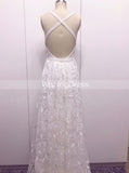 Boho Wedding Dresses,Lace Wedding Dress,Backless Bridal Dress,Beach Wedding Dress,WD00079