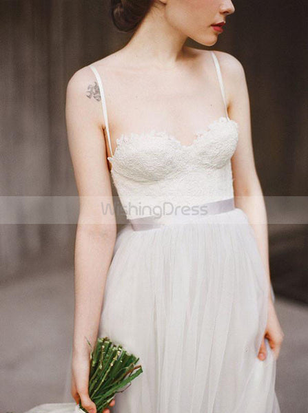 Boho Wedding Dresses,Wedding Dress with Straps,Tulle Long Wedding Dress,WD00197