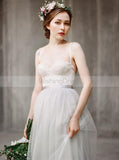 Boho Wedding Dresses,Wedding Dress with Straps,Tulle Long Wedding Dress,WD00197