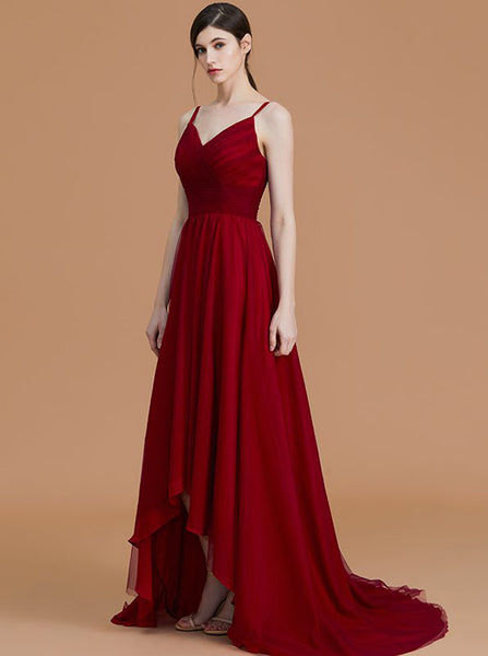 Burgundy Bridesmaid Dress,High Low Bridesmaid Dress,Tulle Bridesmaid Dress,BD00170, US16W / Red Burgundy Bridesmaid Dress,High Low Bridesmaid Dress,Tulle Bridesmaid Dress,BD00170, US16W / Red