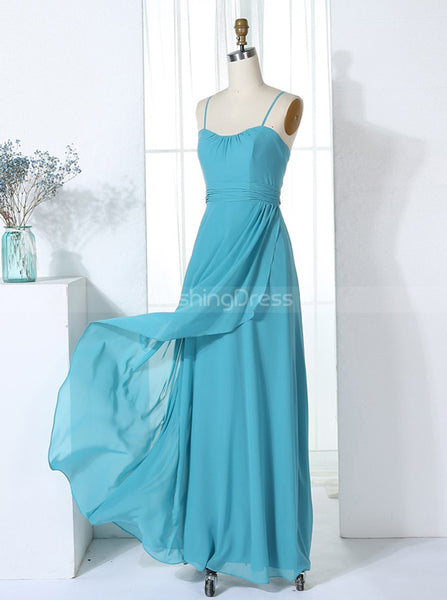 Bridesmaid Dresses with Straps,Chiffon Bridesmaid Dress,Full Length Bridesmaid Dress,BD00307