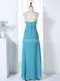 Bridesmaid Dresses with Straps,Chiffon Bridesmaid Dress,Full Length Bridesmaid Dress,BD00307