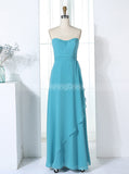 Bridesmaid Dresses with Straps,Chiffon Bridesmaid Dress,Full Length Bridesmaid Dress,BD00307