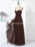 Brown Bridesmaid Dresses,Empire Waist Bridesmaid Dress,Long Bridesmaid Dress,BD00320