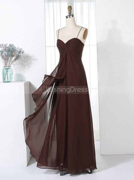 Brown Bridesmaid Dresses,Empire Waist Bridesmaid Dress,Long Bridesmaid Dress,BD00320