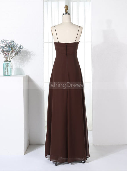 Brown Bridesmaid Dresses,Empire Waist Bridesmaid Dress,Long Bridesmaid Dress,BD00320